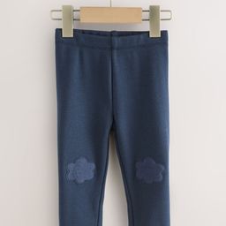 NEXT Girls Floral Applique Cosy Leggings-picture-8