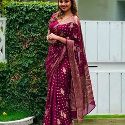 all about you Woven Design Zari Pure Silk Banarasi Saree-16