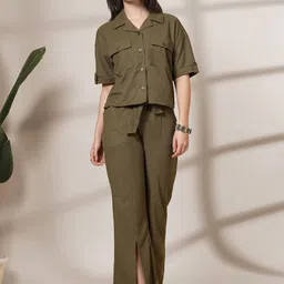 The Roadster Lifestyle Co Short Sleeve Shirt & Trousers-35