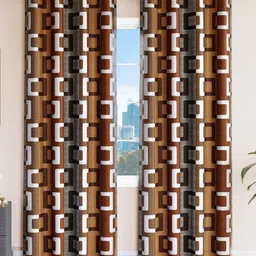 Aura Brown Set of 2 Door Curtain-29