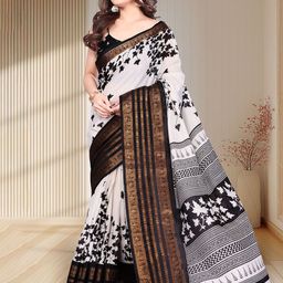 SUPERLAXMI Ethnic Motifs Zari Silk Blend Saree-1