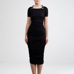 SOTBELLA Women Square Neck Bodycon Midi Dress-image-75