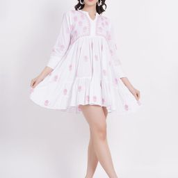 SUFIZA LIFESTYLE Women Printed Cotton A-Line Dress-image-48