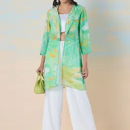 navyasa by liva Abstract Printed Longline Shrug-12