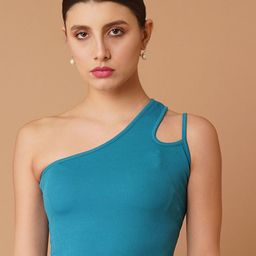 Chemistry One Shoulder Crepe Crop Top-image-33