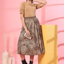 STYLECAST X KASSUALLY Printed A-Line Midi Skirt image 3