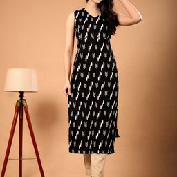 NAMA'S Women Geometric Printed Thread Work Kurta-image-102