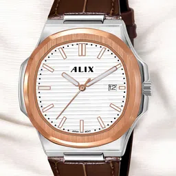 ALIX Men Dial & Leather Straps Analogue Watch AL2906L RGWBN-31