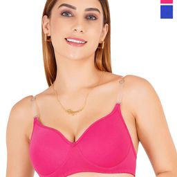 Liigne Pack Of 2 Full Coverage Lightly Padded Bra With Transparent Strap-picture-26