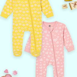 The Mom Store Kids Infants Cotton Pack Of 2 Printed Pure Cotton Sleepsuit-43