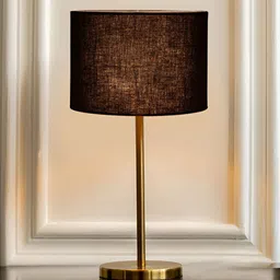 Aura Black Metal Traditional Cylindrical Shaped Table Lamp-image-33