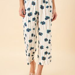 RANGMANCH BY PANTALOONS Women Printed Flared Culottes Trousers-image-54
