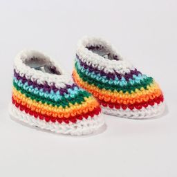 Knits & Knots crochet Rainbow Design Booties - Multi Color-image-81