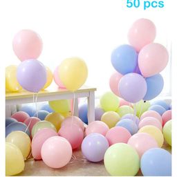 Balloon Junction Candy Colored Macaron Pastel Multicolor Balloons - Pack Of 50 pcs-image-96
