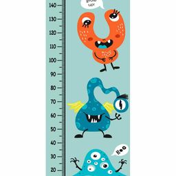 WENS Monster Height Measurement Removable Wall Sticker - Blue-image-89