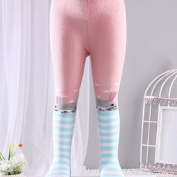 Cute Walk by Babyhug Anti-bacterial Footed Tights Bunny Design - Pink-image-72