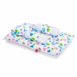VParents Daisy Baby 4 Piece Bedding Set With Pillow And  Bolsters - White Blue-picture-40