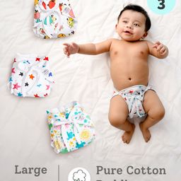 SuperBottoms Dry Feel Cloth Nappies Pack of 3 - Multicolour-19