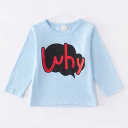 Kookie Kids Full Sleeves Tee Why Print - Blue-picture-12