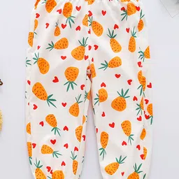 Kookie Kids Full Length Lounge Pant Pineapple Print - Yellow-picture-37