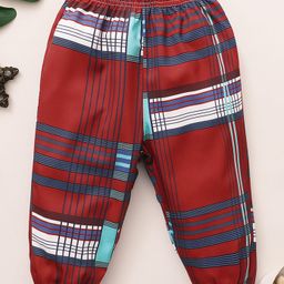Kookie Kids Full Length Checked Lounge Pant - Brown-image-92