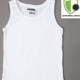 COCOON ORGANICS 100% Cotton Sleeveless Solid Vest - White-image-23