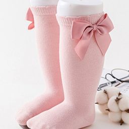 Flaunt Chic Ribbon Bow Socks - Pink-image-46