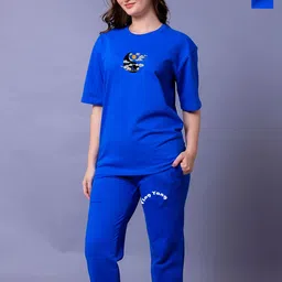 Lazy Lush Pack Of 2 Printed Pure Cotton T-shirt With Trousers Co-Ords-image-49