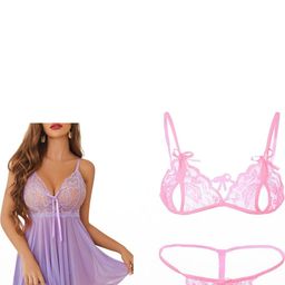 GuSo Shopee Women Purple Nylon Baby Dolls-picture-12