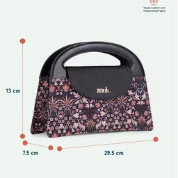 ZOUK Floral Printed Structured Sling Bag with Applique image 2