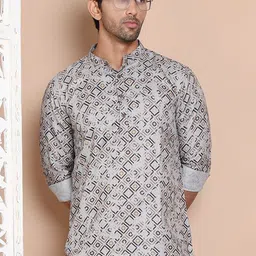 Anouk Men Floral Printed Indie Prints Kurta-image-32