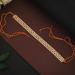 flying beads Gold-Plated Pearls Studded Matha Patti Head Jewellery-image-78