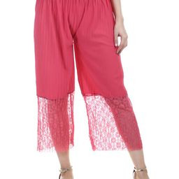 POLLOLOCO Loose Fit Self-Design Cotton Cropped Trousers-image-10