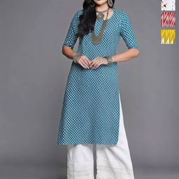 Anouk Rustic Selection Of 4 Floral Printed Round Neck Straight Kurtas-33