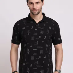 GRACIT Men Printed Polo Collar Extended Sleeves Pockets T-shirt-image-76