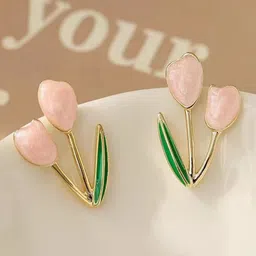KRENOZ Gold-Plated Floral Shaped Studs-image-72