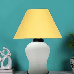 Devansh Yellow Glass Traditional Frusturical Shaped Table Lamp-18