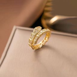 Designs & You Gold-Plated Crystals-Studded Anti-Tarnish Finger Ring-picture-45