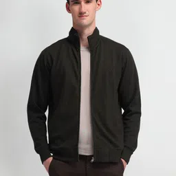 U.S. Polo Assn. Denim Co. Men Solid Mock Collar Cotton Front-Open Sweatshirt-picture-7