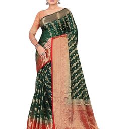 shree krishna Woven Design Zari Banarasi Saree-image-41