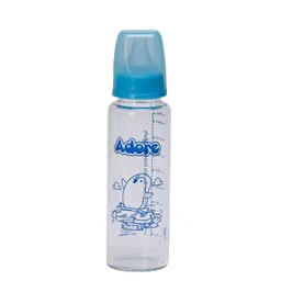 Adore Kids Glaze Senior 2 Stage Glass Feeding Bottle With Anti- Colic Teat - 250 ml - Blue-31