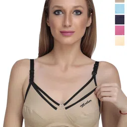 Liigne Pack Of 5 Full Coverage Non Padded Cotton Maternity Bra-23