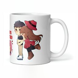 Mr UVD White & Red Printed Ceramic Glossy Mugs Set of Cups and Mugs-image-41