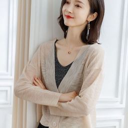 KPOP V-Neck Long Sleeves Regular Top-image-10