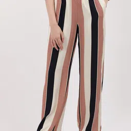 Tommy Hilfiger Women Printed Striped Mid-Rise Regular Fit Trousers-picture-17