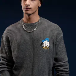 HIGHLANDER Disney Donald Duck Men Cable Knit Printed Pullover-image-61