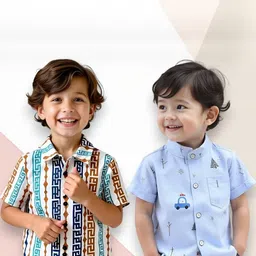 KIDGARB Pack of 2 Polycotton Printed Shirts-picture-28
