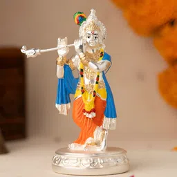 Voylla Silver-Toned Religious Krishna's Idol Showpiece-image-44