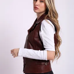 Saint G Women Leather Water Resistant Biker Jacket-image-95