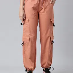 ZHEIA Women Loose Fit High-Rise Cargos Trousers-picture-44